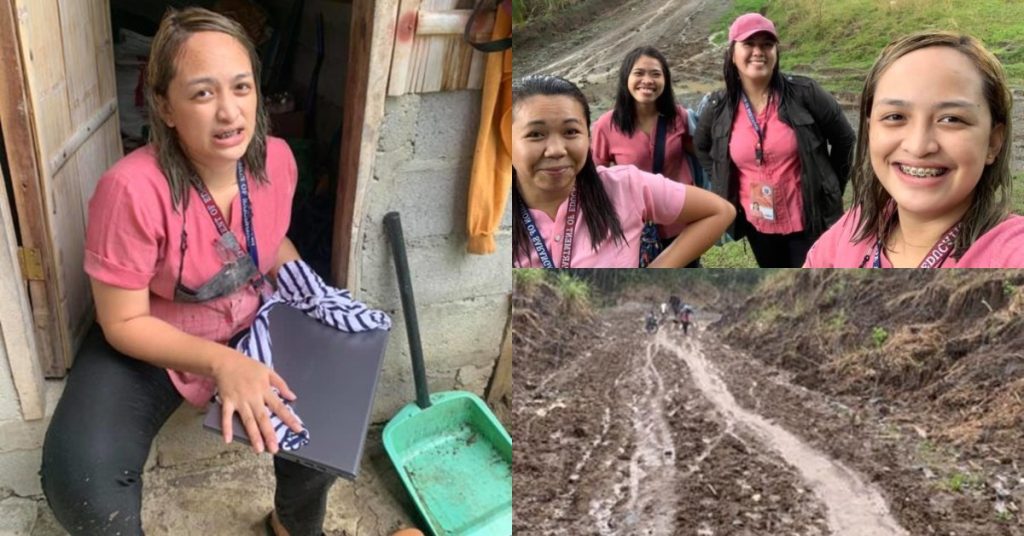 Pinay teachers defy rain mud and virus to deliver education